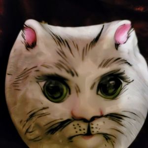 Limoges France Hand Painted Porcelain Cat Snuff Tr